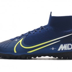 2020 Scarpe da calcio Nike Mercurial Superfly 7 Elite MDS TF Flyknit Blu Reale