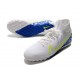 2020 Scarpe da calcio Nike Mercurial Superfly 7 Elite MDS TF Flyknit Bianca Blu
