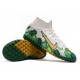 2020 Scarpe da calcio Nike Mercurial Superfly 7 Elite MDS TF Flyknit Bianca doro verde