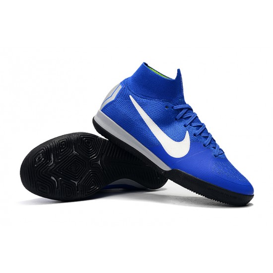 Scarpe da calcio Nike SuperflyX 6 Elite IC Blu Bianca
