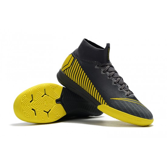 Scarpe da calcio Nike SuperflyX 6 Elite IC Grigio scuro Giallo