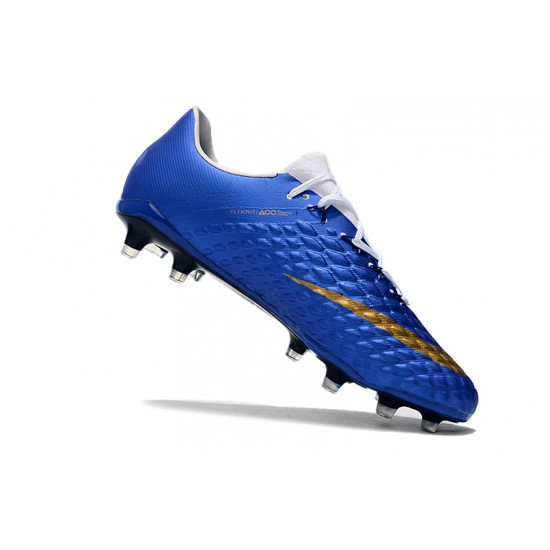 Scarpe da calcio Nike Hypervenom Phantom III DF FG Blu scuro Bianca