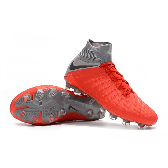 Scarpe da calcio Nike Hypervenom Phantom III DF FG Football High Boots Arancia Argento