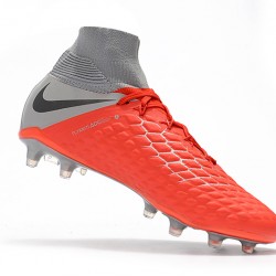 Scarpe da calcio Nike Hypervenom Phantom III DF FG Football High Boots Arancia Argento