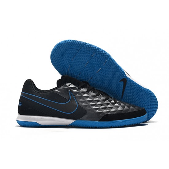 Scarpe da calcio Nike Legend VIII Academy IC Nero Blu Bianca