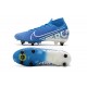 Scarpe da calcio Nike Mercurial Superfly 7 Elite SG-PRO AC Flyknit 360 Blu Bianca