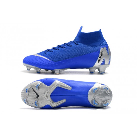 Scarpe da calcio Nike Mercurial Superfly VI 360 Elite FG Metallic Blu Argento