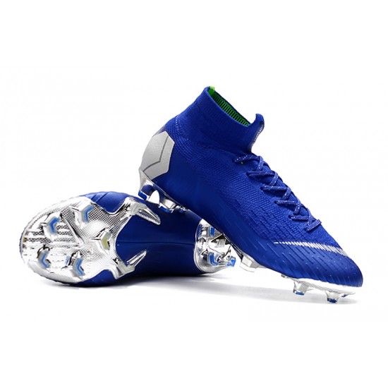 Scarpe da calcio Nike Mercurial Superfly VI 360 Elite FG Metallic Argento Blu Reale
