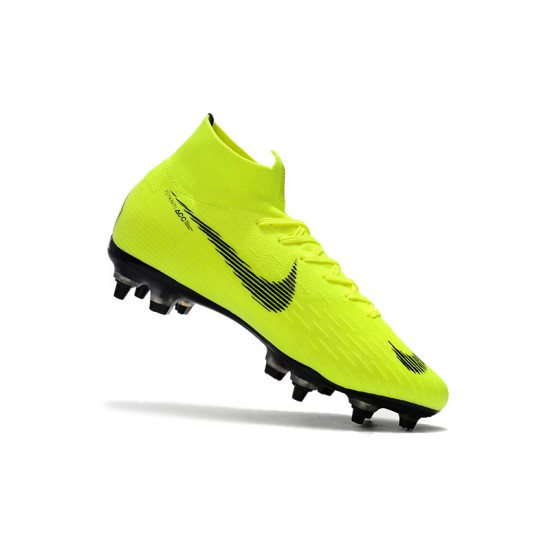 Scarpe da calcio Nike Mercurial Superfly VI Flyknit Elite SG AC Verde Fluo