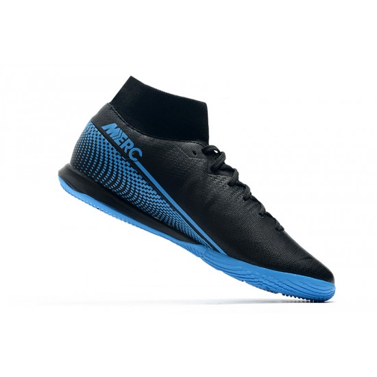 Scarpe da calcio Nike Mercurial Superfly VII Academy IC Nero Blu