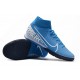 Scarpe da calcio Nike Mercurial Superfly VII Academy IC Blu Bianca