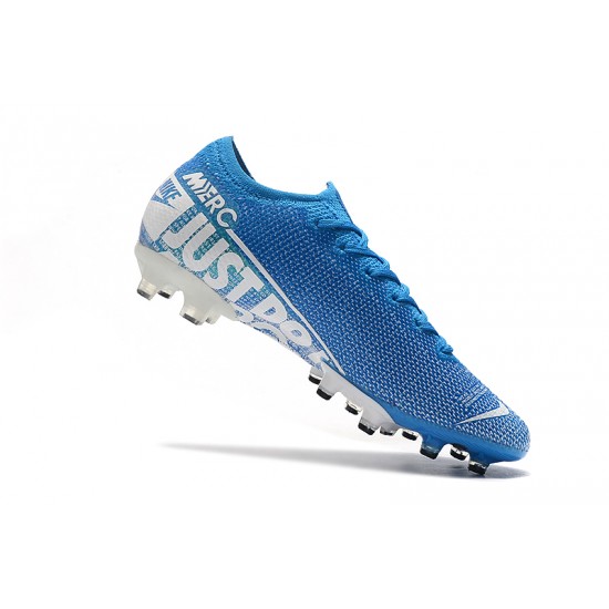 Scarpe da calcio Nike Mercurial Vapor 13 Elite AG Flyknit 360 Blu Bianca