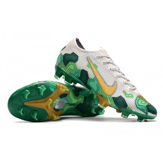 Scarpe da calcio Nike Mercurial Vapor 13 Elite FG Bianca verde doro