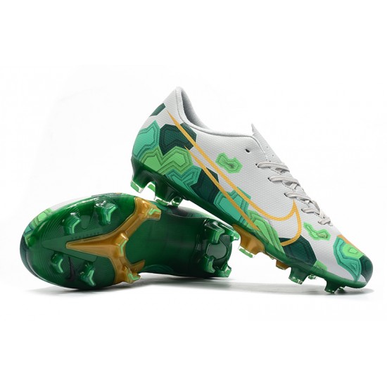Scarpe da calcio Nike Mercurial Vapor XIII FG Bianca verde doro