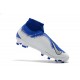 Scarpe da calcio Adidas senza lacci Phantom VSN Elite DF FG Blu Bianca Argento