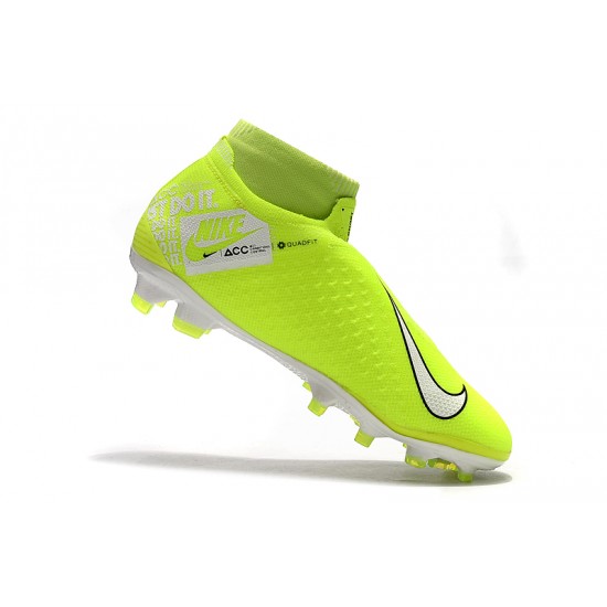 Scarpe da calcio Adidas senza lacci Phantom VSN Elite DF FG Verde Fluo Bianca