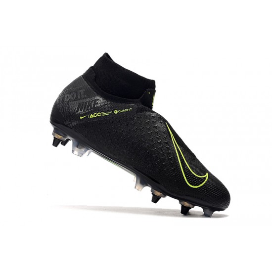 Scarpe da calcio Nike Phantom VSN Elite DF SG-Pro Anti Clog Nero Fluo verde