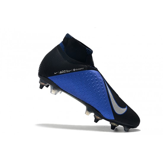 Scarpe da calcio Adidas senza lacci Phantom VSN Elite DF SG-Pro Anti Clog Nero Blu Bianca