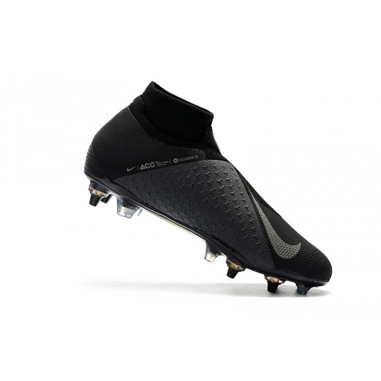 Scarpe da calcio Adidas senza lacci Phantom VSN Elite DF SG-Pro Anti Clog Nero Argento