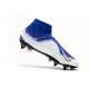 Scarpe da calcio Adidas senza lacci Phantom VSN Elite DF SG-Pro Anti Clog Blu Bianca Argento