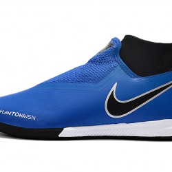 Scarpe da calcio Nike React Phantom VSN Pro DF IC Laceless Blu Nero