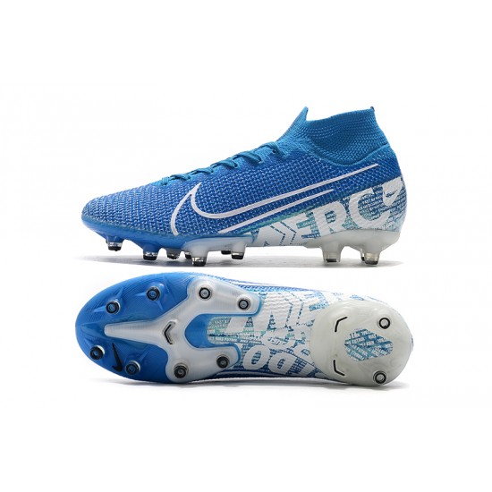 Scarpe da calcio Nike Superfly VII Elite SE AG Blu Bianca