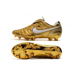 Scarpe da calcio Nike Tiempo Legend 7 R10 Elite FG d'oro Bianca