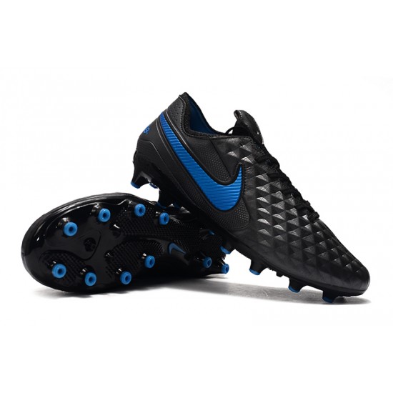 Scarpe da calcio Nike Tiempo Legend 8 Elite AG Nero Blu