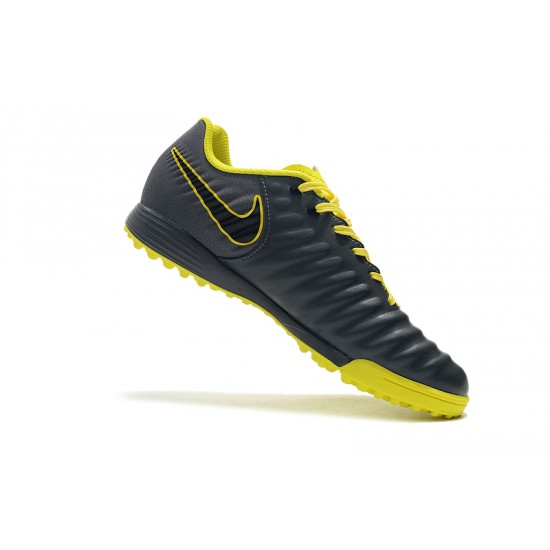 Scarpe da calcio Nike Tiempo Ligera IV TF Grigio scuro Giallo