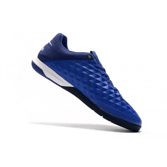 Scarpe da calcio Nike Tiempo Lunar Legend VIII Pro IC Blu Bianca