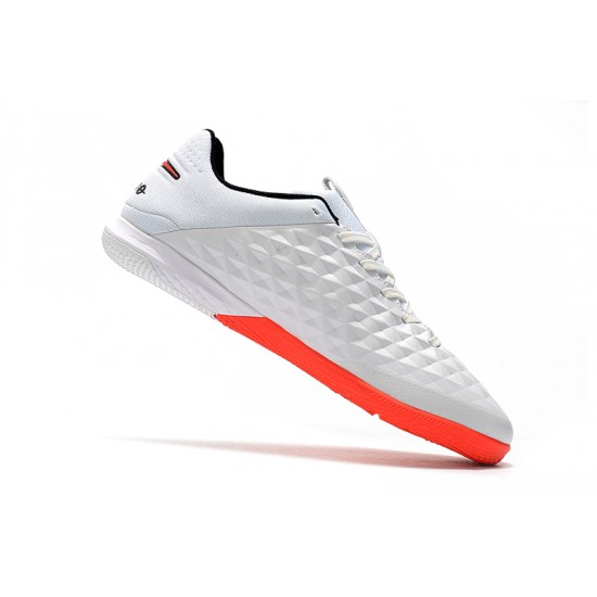 Scarpe da calcio Nike Tiempo Lunar Legend VIII Pro IC Bianca Rosso