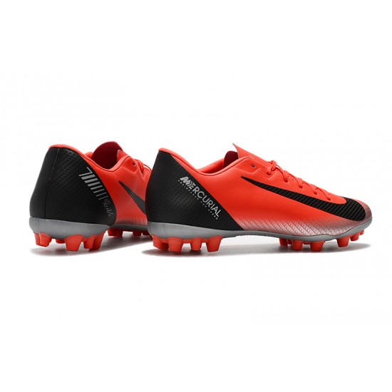 Scarpe da calcio Nike Vapor 12 Academy CR7 AG-R Rosso Argento Nero