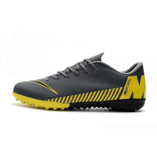 Scarpe da calcio Nike Vaporx 12CLUB TF Grigio scuro Giallo