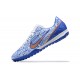 Scarpe da calcio Nike Air Zoom Mercurial Vapor XV Academy TF Blu Bianca Oro Low-top