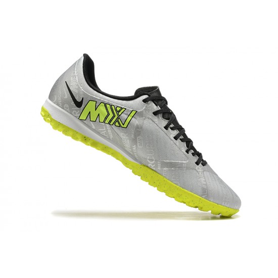 Scarpe da calcio Nike Air Zoom Mercurial Vapor XV Academy TF Argento Verde Giallo Low-top