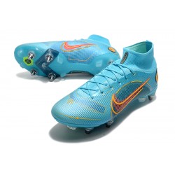 Scarpe da calcio Nike Mercurial Superfiy VIII Elite SG PRO Anti Clog High-top Blu