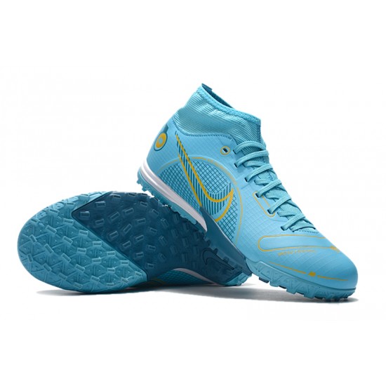 Scarpe da calcio Nike Mercurial Superfly 8 Academy TF High-top Blu Giallo