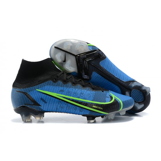 Scarpe da calcio Nike Mercurial Superfly 8 Elite FG High-top Blu Nero