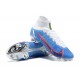 Scarpe da calcio Nike Mercurial Superfly 8 Elite FG High-top Bianca Blu Sliver