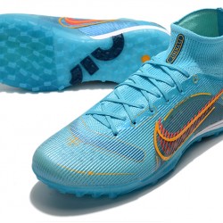 Scarpe da calcio Nike Mercurial Superfly 9 Elite TF High-top Blu Arancia