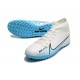 Scarpe da calcio Nike Air Zoom Mercurial Superfly IX Academy TF High-top Blu Bianca Unisex