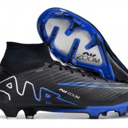 Scarpe da calcio Nike Air Zoom Mercurial Superfly IX Elite FG High-top Nero Dark Blu Unisex