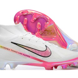 Scarpe da calcio Nike Air Zoom Mercurial Superfly IX Elite FG High-top Rosa Bianca Unisex