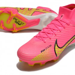Scarpe da calcio Nike Air Zoom Mercurial Superfly IX Elite FG High-top Rosa Giallo Unisex