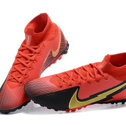 Scarpe da calcio Nike Mercurial Superfly VII 7 Elite TF Rosso Giallo Nero High-top