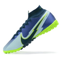 Scarpe da calcio Nike Superfly 8 Academy TF Verde Bianca Blu Argento High-top