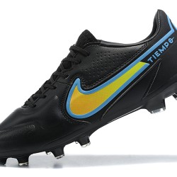 Scarpe da calcio Nike Tiempo Legend 9 Elite FG Nero Blu Giallo Low-top