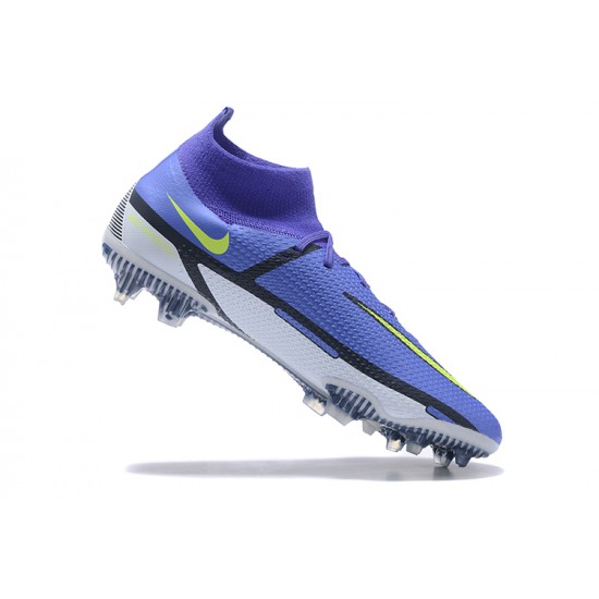 Scarpe da calcio Nike Phantom GT2 Dynamic Fit Elite FG Blu Giallo Bianca High-top