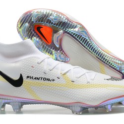 Scarpe da calcio Nike Phantom GT2 Dynamic Fit Elite FG Bianca Nero Grigio Giallo Blu High-top