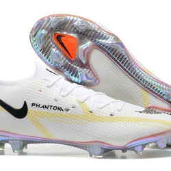 Scarpe da calcio Nike Phantom GT2 Elite FG Nero Bianca Giallo Low-top